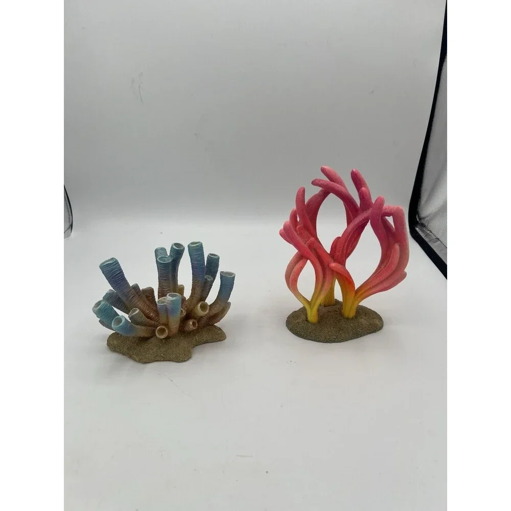 Aquarium Coral Decor Bundle Lot 2 Fish Tank Ornaments Resin Reef Decorations